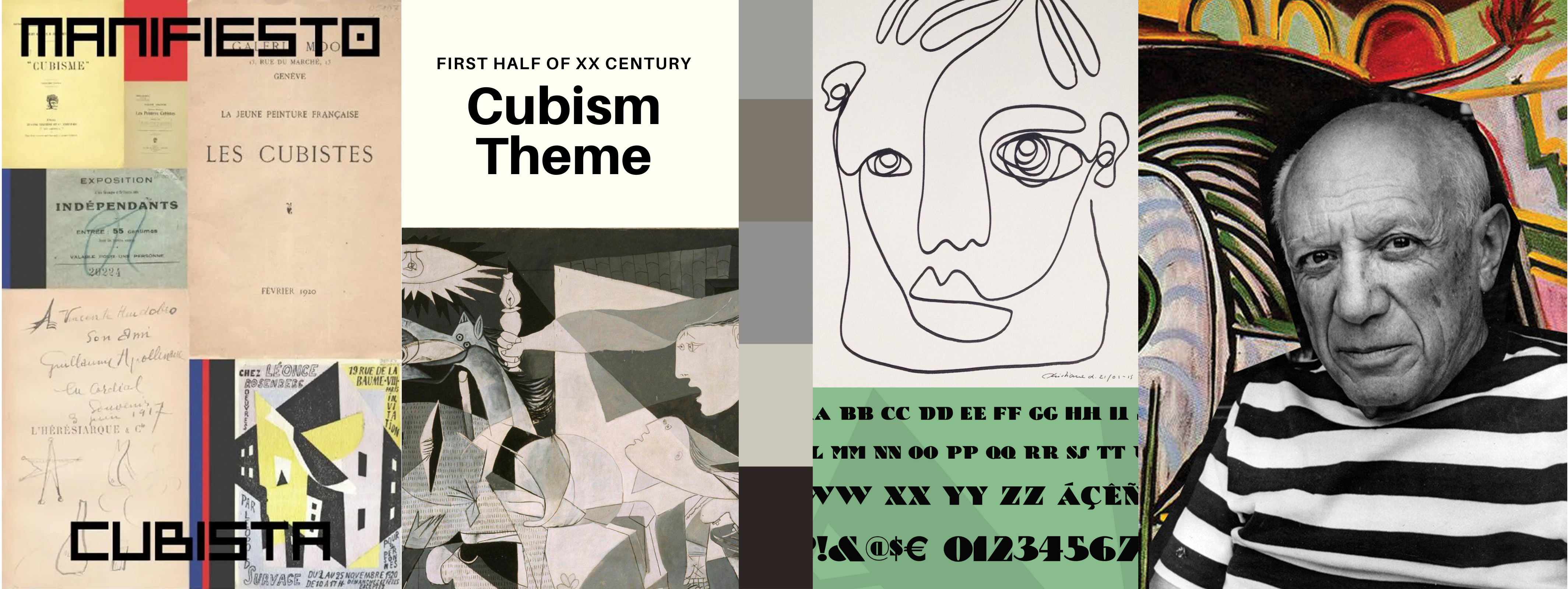 this is a collage showing various images about Cubism theme